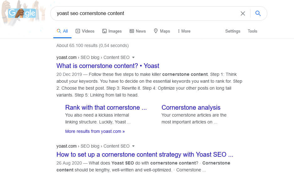 example yoast seo blog content as support
