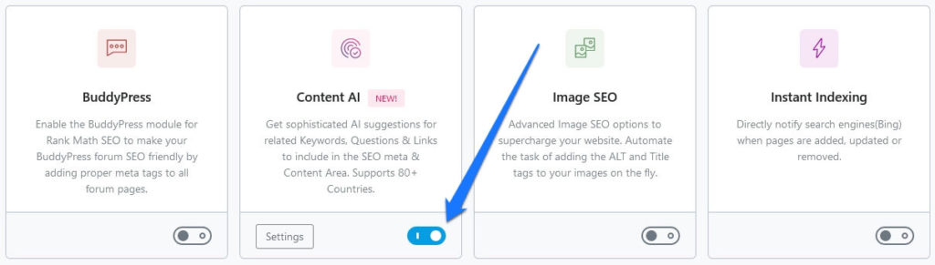 rank math activate content ai