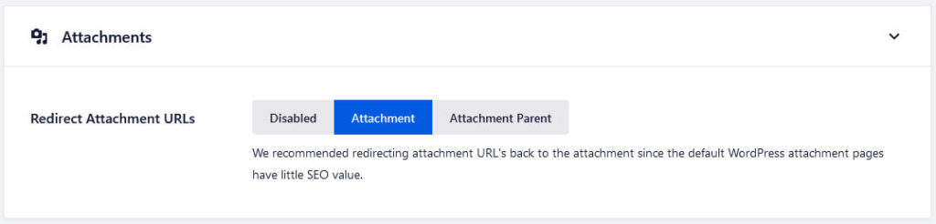 search appearance attachment settings