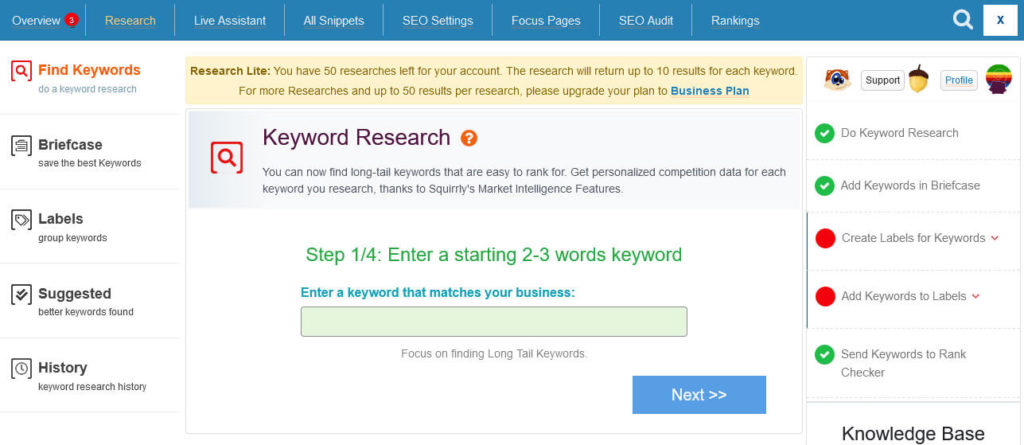 squirrly seo keyword research