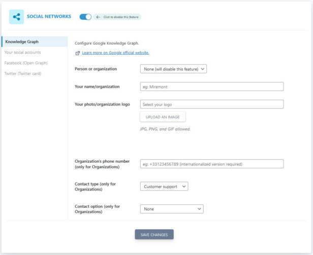 seopress review social networks settings