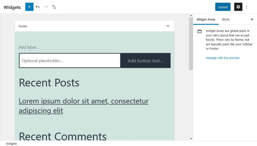 wordpress widget block editor