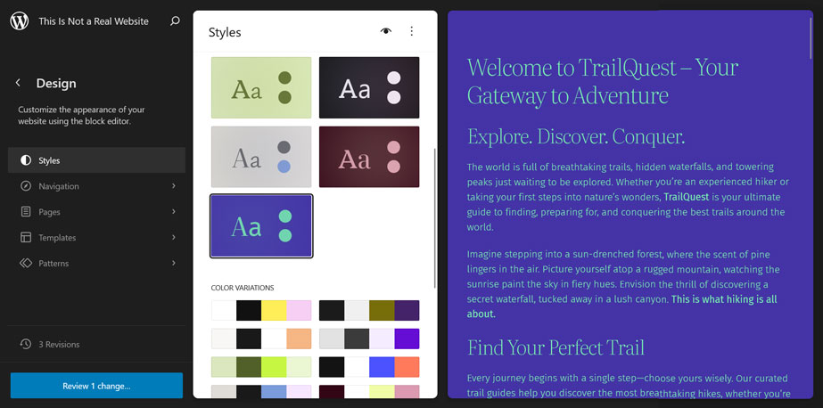 example of using the wordpress cms to build your website