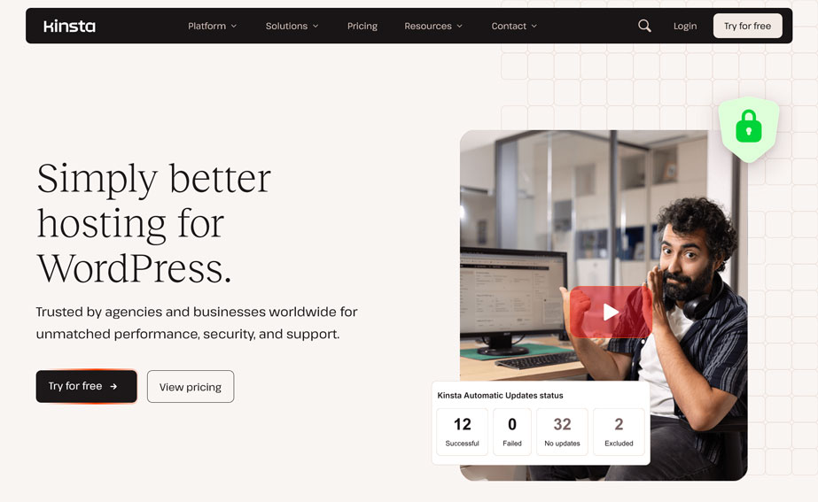kinsta managed wordpress hosting provider example
