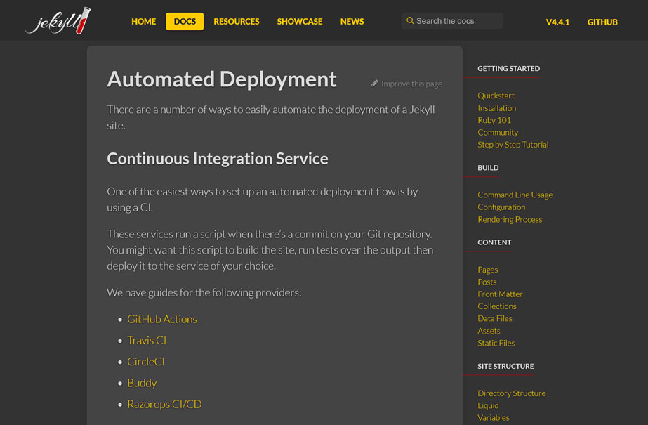 static site generator deployment instructions